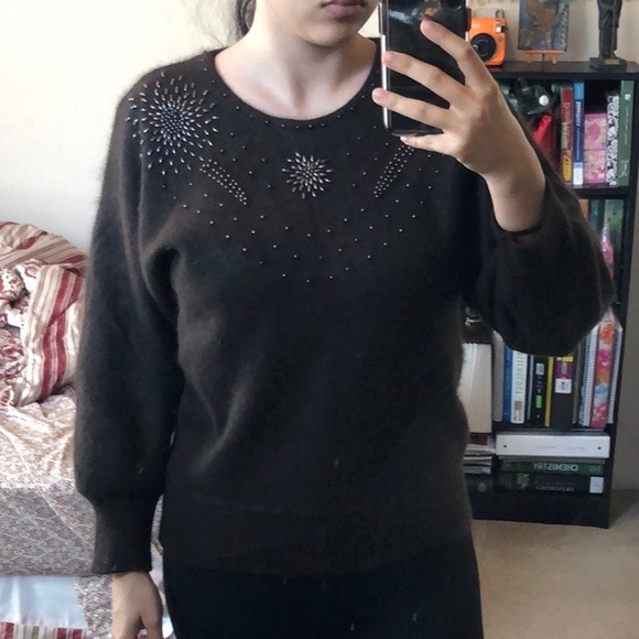 Sweaters - Rabbit Fur Beaded Sweater